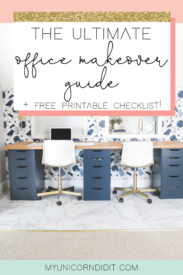 Ultimate makeover guide + 15 MUST SEE DIY office makeovers #officemakeover #freeprintable #DIYoffice